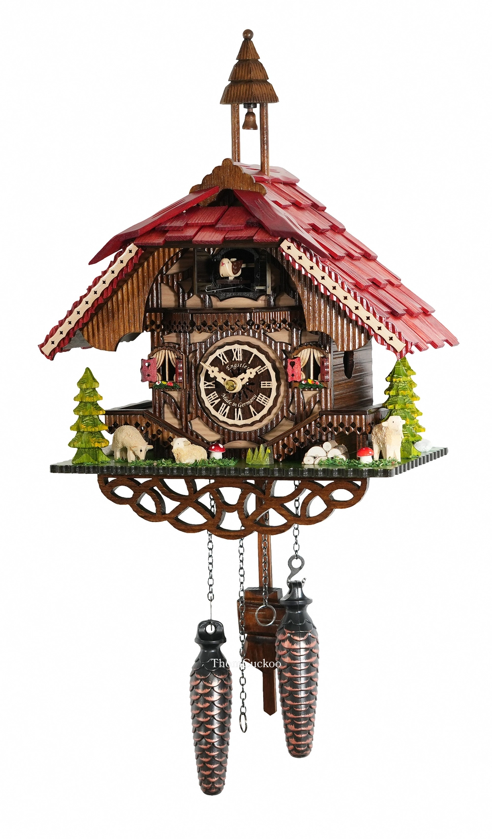 นาฬิกากุ๊กกูเยอรมัน Black Forest Germany ระบบ Quartz พร้อมเสียงดนตรี บ้านไม้สไตล์ Black Forest รหัสสินค้า 0101