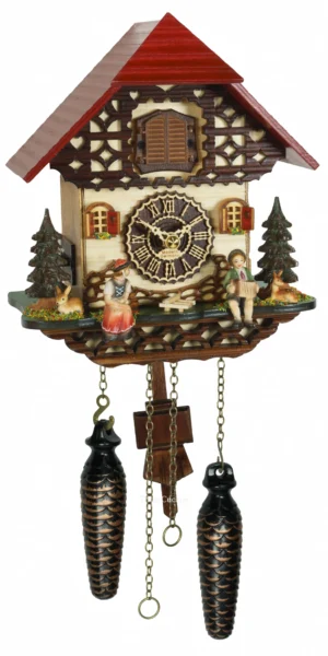 นาฬิกากุ๊กกูเยอรมัน Black Forest Germany ระบบ Quartz พร้อมเสียงดนตรี บ้านไม้สไตล์ Black Forest รหัสสินค้า 0109