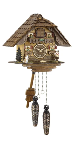 นาฬิกากุ๊กกูเยอรมัน Black Forest Germany ระบบ Quartz พร้อมเสียงดนตรี บ้านไม้สไตล์ Black Forest รหัสสินค้า 0112