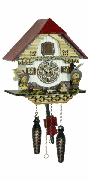 นาฬิกากุ๊กกูเยอรมัน Black Forest Germany ระบบ Quartz พร้อมเสียงดนตรี บ้านไม้สไตล์ Black Forest รหัสสินค้า 0115