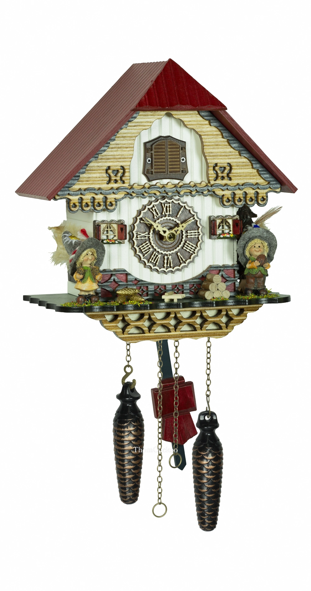 นาฬิกากุ๊กกูเยอรมัน Black Forest Germany ระบบ Quartz พร้อมเสียงดนตรี บ้านไม้สไตล์ Black Forest รหัสสินค้า 0115