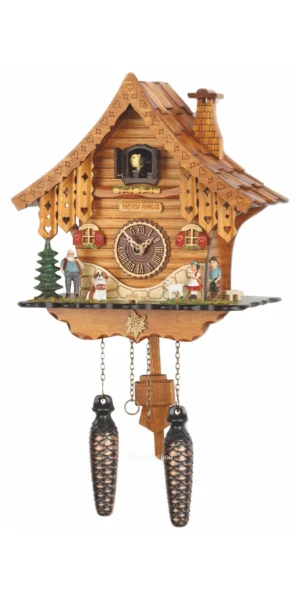 นาฬิกากุ๊กกูเยอรมัน Black Forest Germany ระบบ Quartz พร้อมเสียงดนตรี บ้านไม้สไตล์ Black Forest รหัสสินค้า 0129