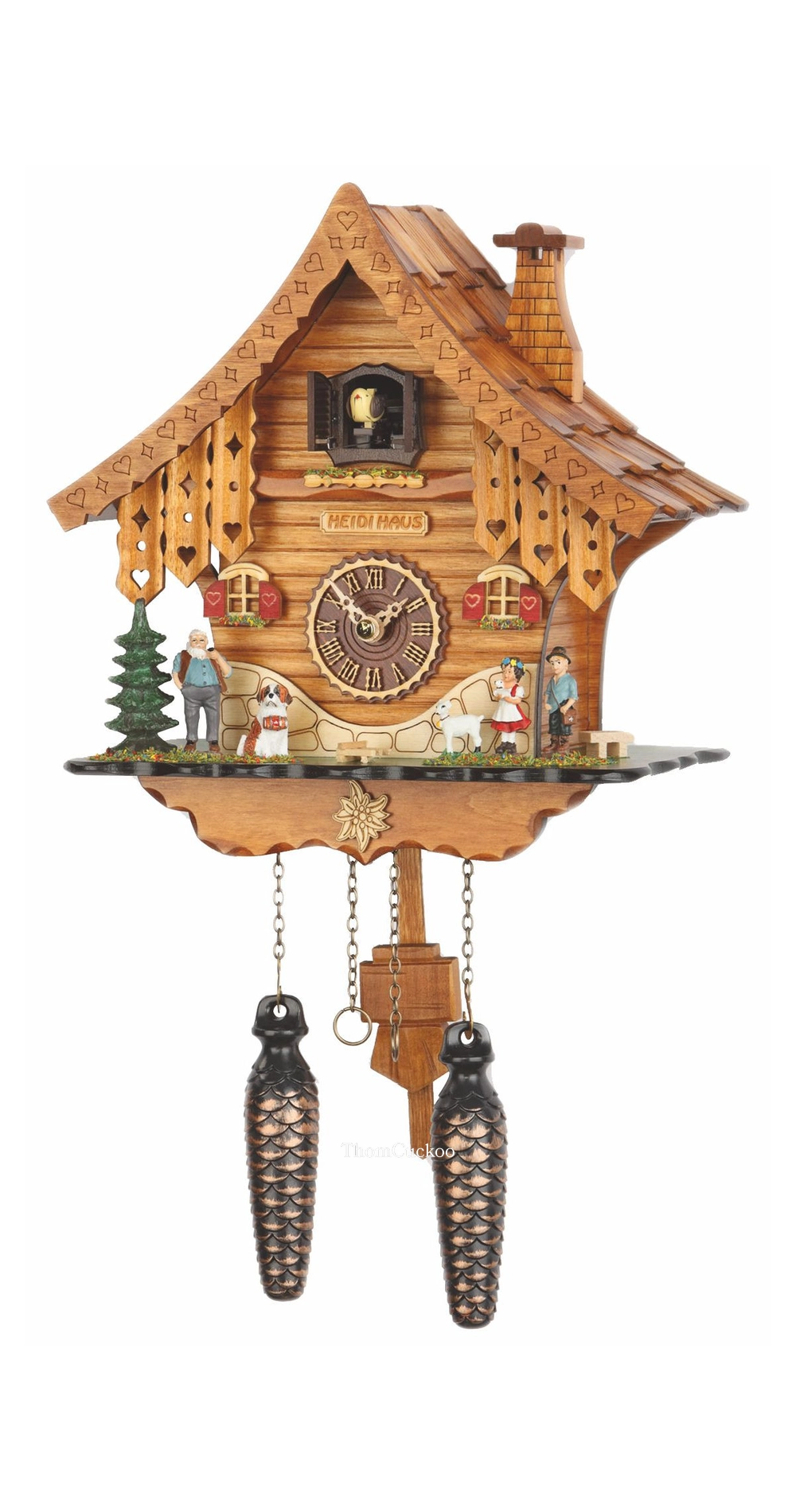 นาฬิกากุ๊กกูเยอรมัน Black Forest Germany ระบบ Quartz พร้อมเสียงดนตรี บ้านไม้สไตล์ Black Forest รหัสสินค้า 0129