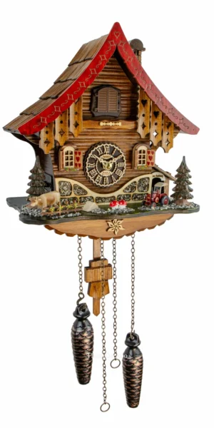 นาฬิกากุ๊กกูเยอรมัน Black Forest Germany ระบบ Quartz พร้อมเสียงดนตรี บ้านไม้สไตล์ Black Forest รหัสสินค้า 0133