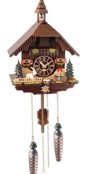 นาฬิกากุ๊กกูเยอรมัน Black Forest Germany ระบบ Quartz พร้อมเสียงดนตรี บ้านไม้สไตล์ Black Forest รหัสสินค้า 0139