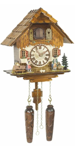 นาฬิกากุ๊กกูเยอรมัน Black Forest Germany ระบบ Quartz พร้อมเสียงดนตรี บ้านไม้สไตล์ Black Forest รหัสสินค้า 0142