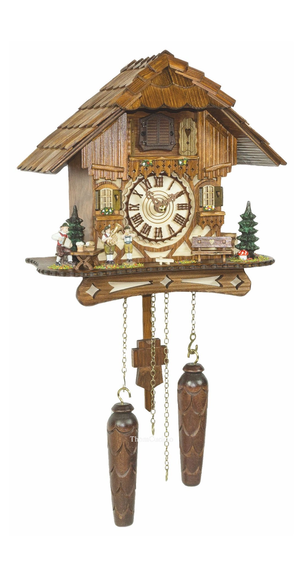 นาฬิกากุ๊กกูเยอรมัน Black Forest Germany ระบบ Quartz พร้อมเสียงดนตรี บ้านไม้สไตล์ Black Forest รหัสสินค้า 0151