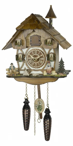 นาฬิกากุ๊กกูเยอรมัน Black Forest Germany ระบบ Quartz พร้อมเสียงดนตรี บ้านไม้สไตล์ Black Forest รหัสสินค้า 0159