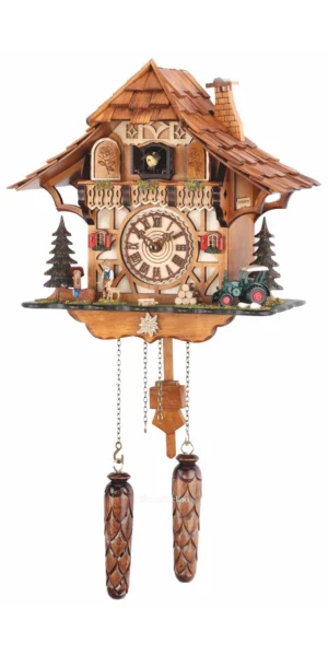 นาฬิกากุ๊กกูเยอรมัน Black Forest Germany ระบบ Quartz พร้อมเสียงดนตรี บ้านไม้สไตล์ Black Forest รหัสสินค้า 0169