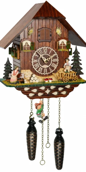 นาฬิกากุ๊กกูเยอรมัน Black Forest Germany ระบบ Quartz พร้อมเสียงดนตรี บ้านไม้สไตล์ Black Forest รหัสสินค้า 0173