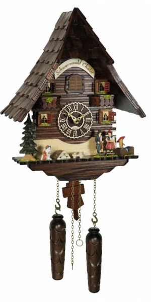 นาฬิกากุ๊กกูเยอรมัน Black Forest Germany ระบบ Quartz พร้อมเสียงดนตรี บ้านไม้สไตล์ Black Forest รหัสสินค้า 0180