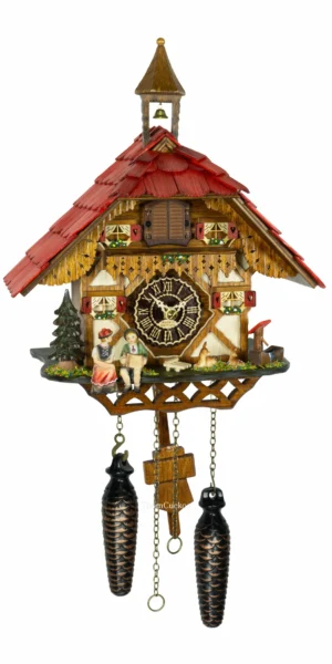 นาฬิกากุ๊กกูเยอรมัน Black Forest Germany ระบบ Quartz พร้อมเสียงดนตรี บ้านไม้สไตล์ Black Forest รหัสสินค้า 0181