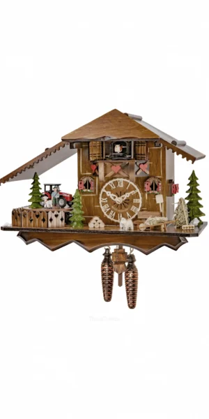 นาฬิกากุ๊กกูเยอรมัน Black Forest Germany ระบบ Quartz พร้อมเสียงดนตรี บ้านไม้สไตล์ Black Forest รหัสสินค้า 0193