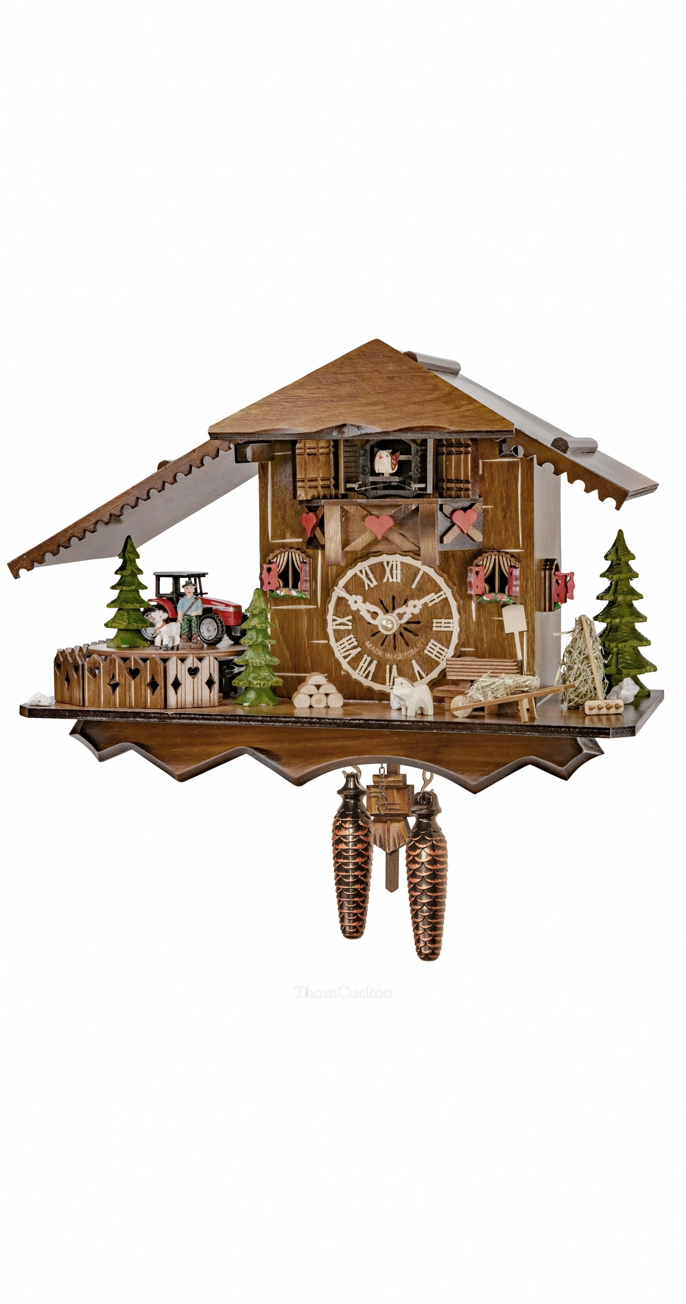 นาฬิกากุ๊กกูเยอรมัน Black Forest Germany ระบบ Quartz พร้อมเสียงดนตรี บ้านไม้สไตล์ Black Forest รหัสสินค้า 0193