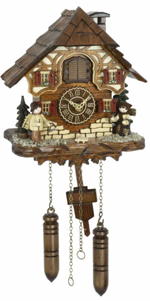 นาฬิกากุ๊กกูเยอรมัน Black Forest Germany ระบบ Quartz พร้อมเสียงดนตรี บ้านไม้สไตล์ Black Forest รหัสสินค้า 0201