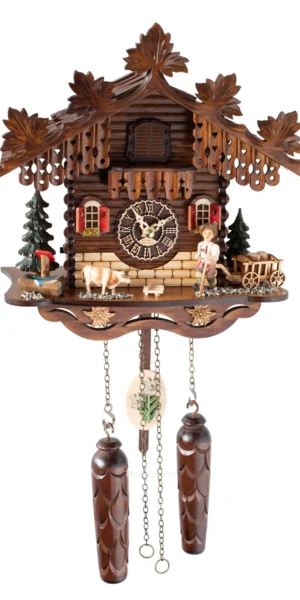 นาฬิกากุ๊กกูเยอรมัน Black Forest Germany ระบบ Quartz พร้อมเสียงดนตรี บ้านไม้สไตล์ Black Forest รหัสสินค้า 0217