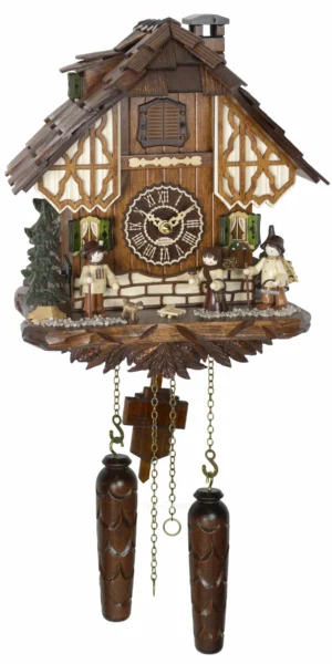 นาฬิกากุ๊กกูเยอรมัน Black Forest Germany ระบบ Quartz พร้อมเสียงดนตรี บ้านไม้สไตล์ Black Forest รหัสสินค้า 0226
