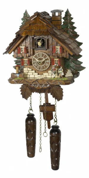 นาฬิกากุ๊กกูเยอรมัน Black Forest Germany ระบบ Quartz พร้อมเสียงดนตรี บ้านไม้สไตล์ Black Forest รหัสสินค้า 0233