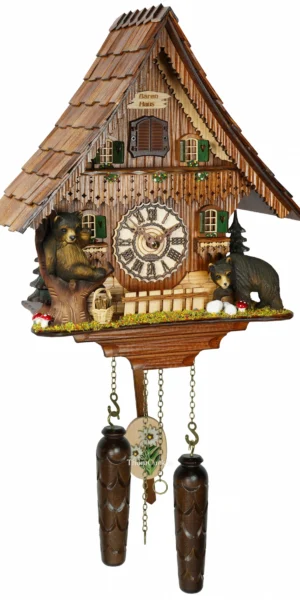 นาฬิกากุ๊กกูเยอรมัน Black Forest Germany ระบบ Quartz พร้อมเสียงดนตรี บ้านไม้สไตล์ Black Forest รหัสสินค้า 0273