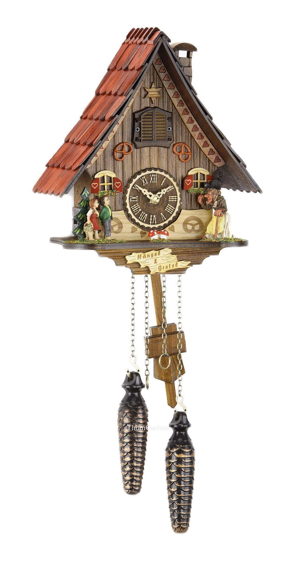 นาฬิกากุ๊กกูเยอรมัน Black Forest Germany ระบบ Quartz พร้อมเสียงดนตรี บ้านไม้สไตล์ Black Forest รหัสสินค้า 0400