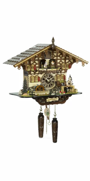 นาฬิกากุ๊กกูเยอรมัน Black Forest Germany ระบบ Quartz พร้อมเสียงดนตรี ดีไซน์คลาสสิก ตุ๊กตาเต้นระบำ รหัสสินค้า 0312