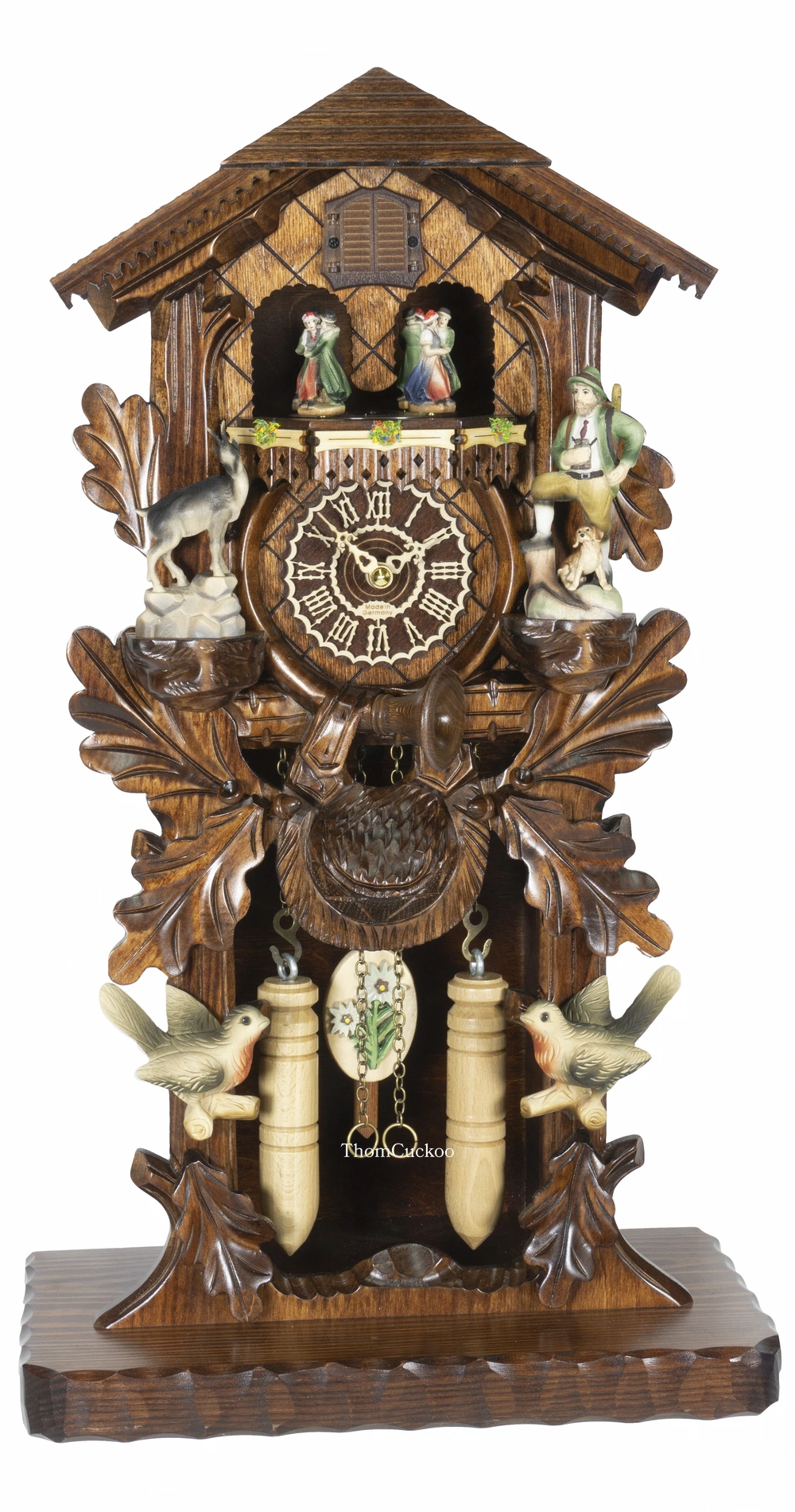 นาฬิกากุ๊กกูเยอรมัน Black Forest Germany ระบบ Quartz พร้อมเสียงดนตรี ดีไซน์คลาสสิก ตุ๊กตาเต้นระบำ รหัสสินค้า 0322