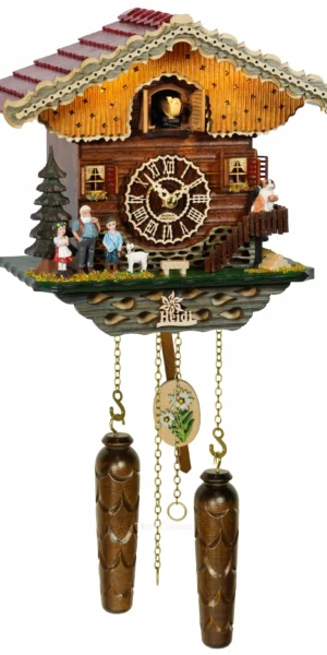 นาฬิกากุ๊กกูเยอรมัน Black Forest Germany ระบบ Quartz พร้อมเสียงดนตรี บ้าน Heidi สไตล์ยุโรป มีไฟประดับ งานเพ้นท์มือ รหัสสินค้า 0221