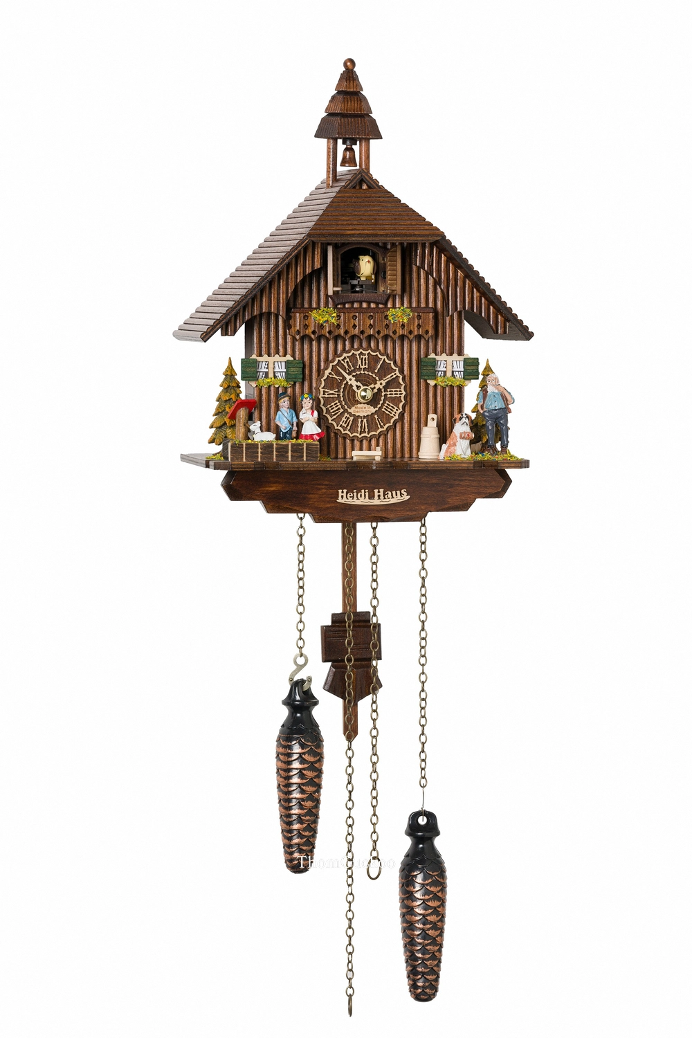นาฬิกากุ๊กกูเยอรมัน Black Forest Germany ระบบ Quartz พร้อมเสียงดนตรี บ้าน Heidi สไตล์ยุโรป รหัสสินค้า 0124