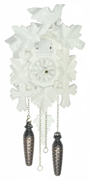 นาฬิกากุ๊กกูเยอรมัน Black Forest Germany ระบบ Quartz พร้อมเสียงดนตรี ลายใบไม้และนกแกะสลัก รหัสสินค้า 0028