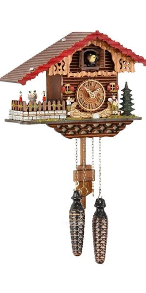 นาฬิกากุ๊กกูเยอรมัน Black Forest Germany ระบบ Quartz พร้อมเสียงดนตรี บ้าน Swiss Chalet ตุ๊กตาเต้นระบำ รหัสสินค้า 0088