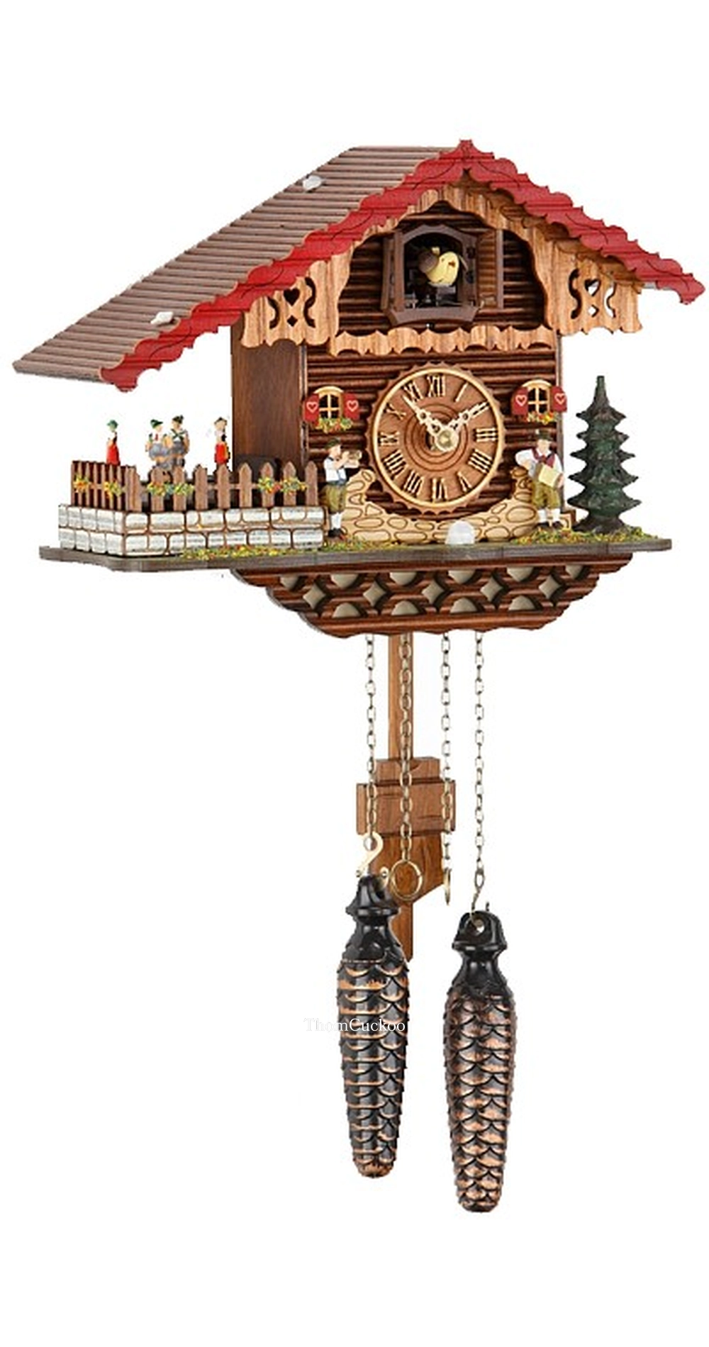 นาฬิกากุ๊กกูเยอรมัน Black Forest Germany ระบบ Quartz พร้อมเสียงดนตรี บ้าน Swiss Chalet ตุ๊กตาเต้นระบำ รหัสสินค้า 0088