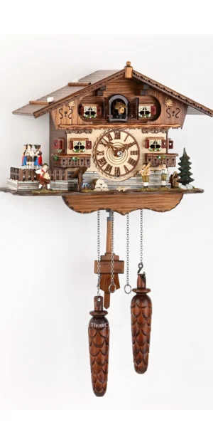 นาฬิกากุ๊กกูเยอรมัน Black Forest Germany ระบบ Quartz พร้อมเสียงดนตรี บ้าน Swiss Chalet ตุ๊กตาเต้นระบำ รหัสสินค้า 0190