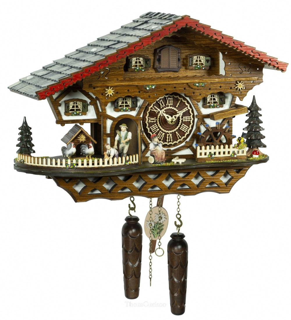 นาฬิกากุ๊กกูเยอรมัน Black Forest Germany ระบบ Quartz พร้อมเสียงดนตรี บ้าน Swiss Chalet ตุ๊กตาเต้นระบำ รหัสสินค้า 0302