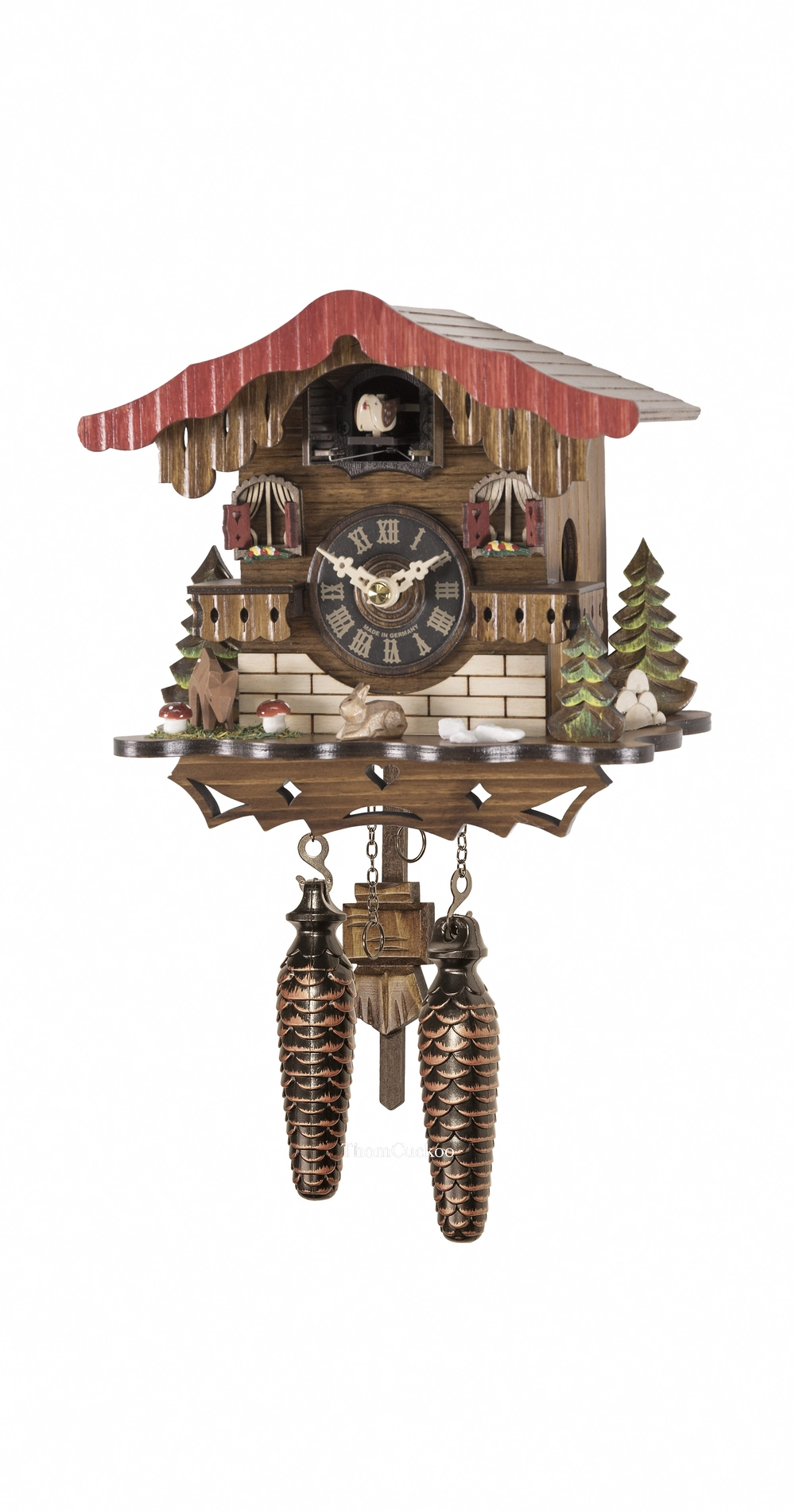 นาฬิกากุ๊กกูเยอรมัน Black Forest Germany ระบบ Quartz พร้อมเสียงดนตรี บ้าน Swiss Chalet รหัสสินค้า 0011