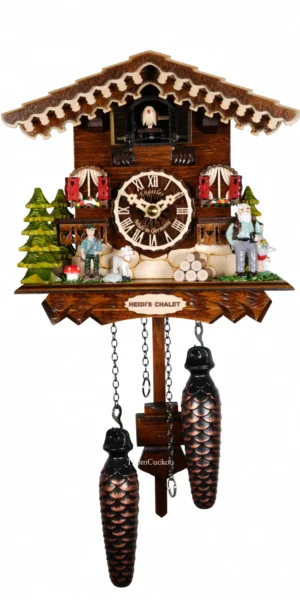 นาฬิกากุ๊กกูเยอรมัน Black Forest Germany ระบบ Quartz พร้อมเสียงดนตรี บ้าน Swiss Chalet รหัสสินค้า 0027