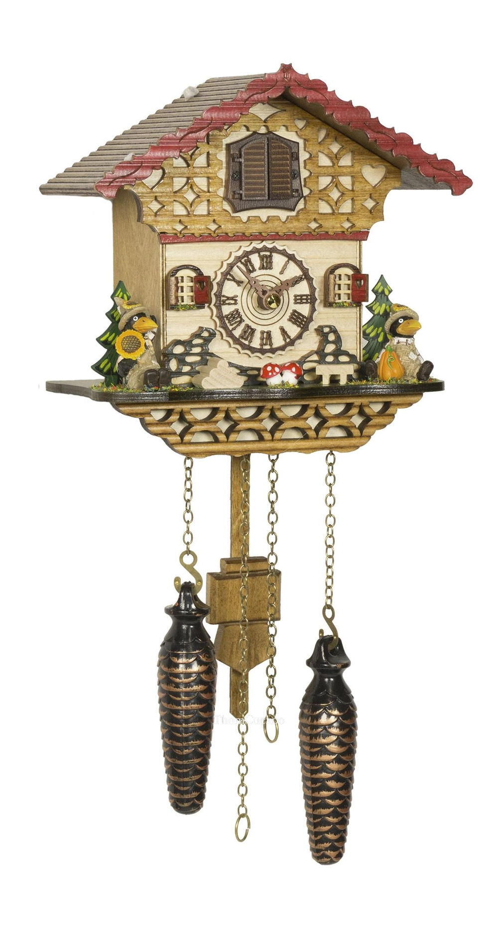 นาฬิกากุ๊กกูเยอรมัน Black Forest Germany ระบบ Quartz พร้อมเสียงดนตรี บ้าน Swiss Chalet รหัสสินค้า 0029