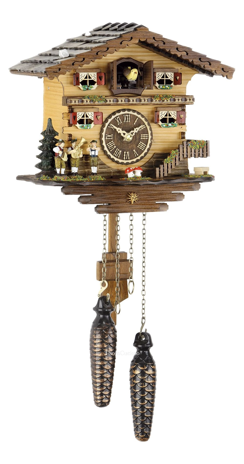 นาฬิกากุ๊กกูเยอรมัน Black Forest Germany ระบบ Quartz พร้อมเสียงดนตรี บ้าน Swiss Chalet รหัสสินค้า 0052