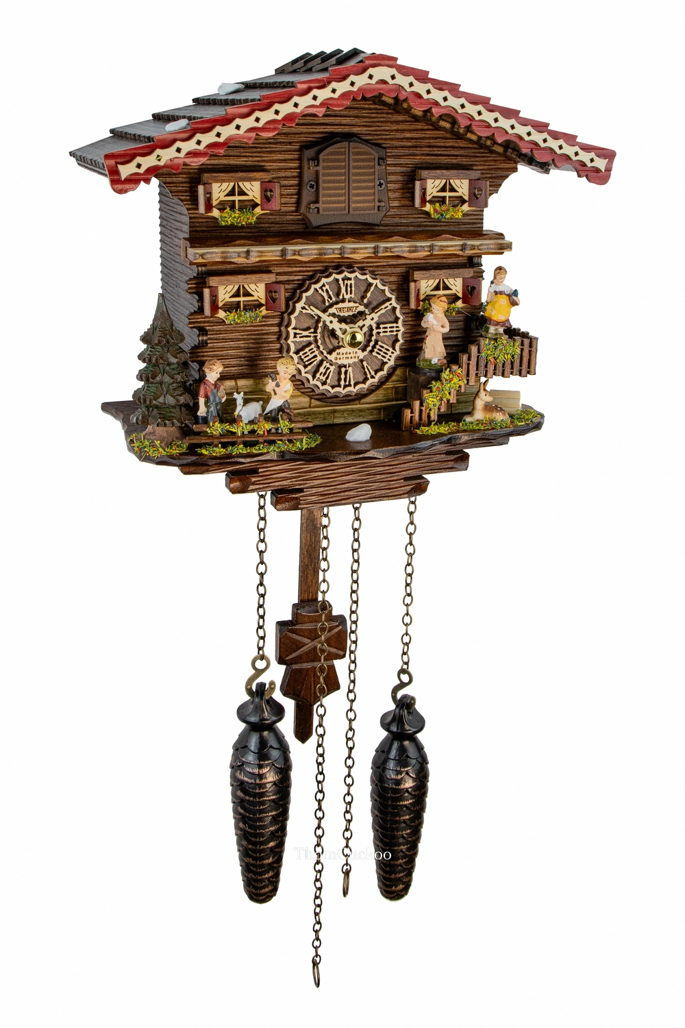 นาฬิกากุ๊กกูเยอรมัน Black Forest Germany ระบบ Quartz พร้อมเสียงดนตรี บ้าน Swiss Chalet รหัสสินค้า 0061