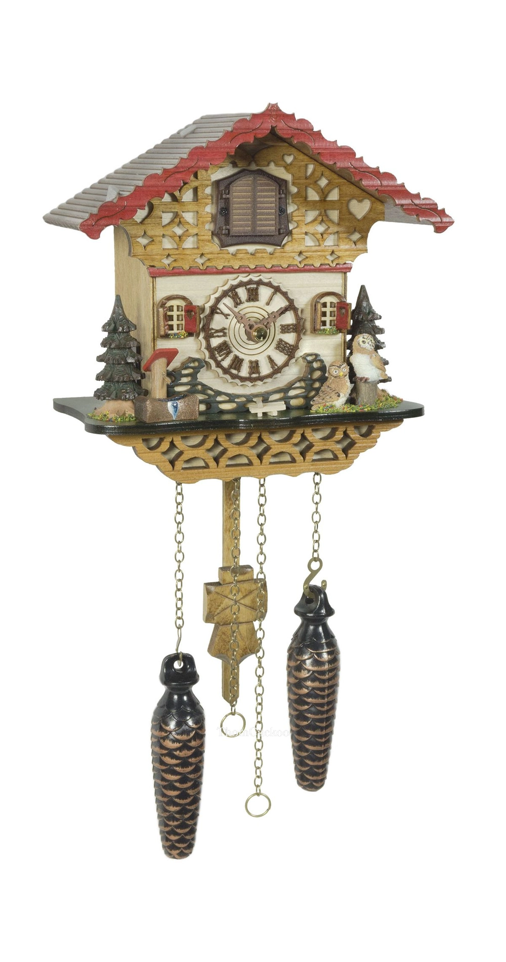 นาฬิกากุ๊กกูเยอรมัน Black Forest Germany ระบบ Quartz พร้อมเสียงดนตรี บ้าน Swiss Chalet รหัสสินค้า 0065