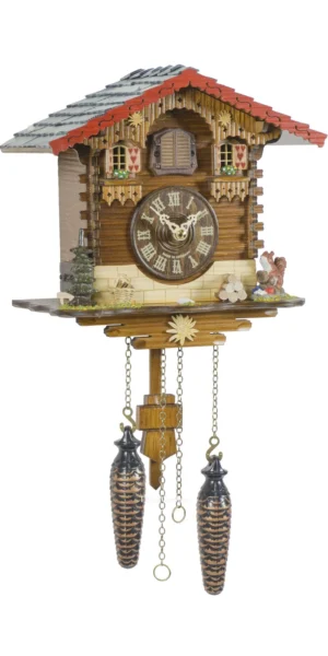 นาฬิกากุ๊กกูเยอรมัน Black Forest Germany ระบบ Quartz พร้อมเสียงดนตรี บ้าน Swiss Chalet รหัสสินค้า 0076