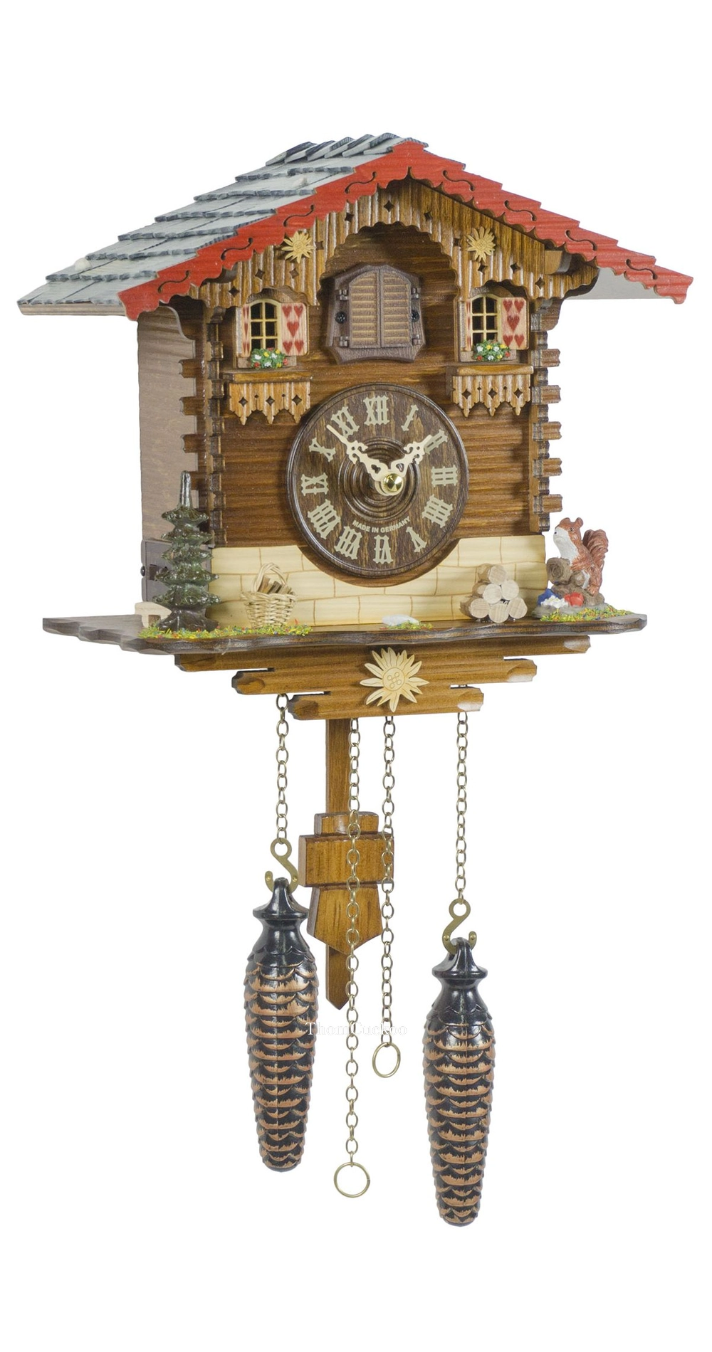 นาฬิกากุ๊กกูเยอรมัน Black Forest Germany ระบบ Quartz พร้อมเสียงดนตรี บ้าน Swiss Chalet รหัสสินค้า 0076