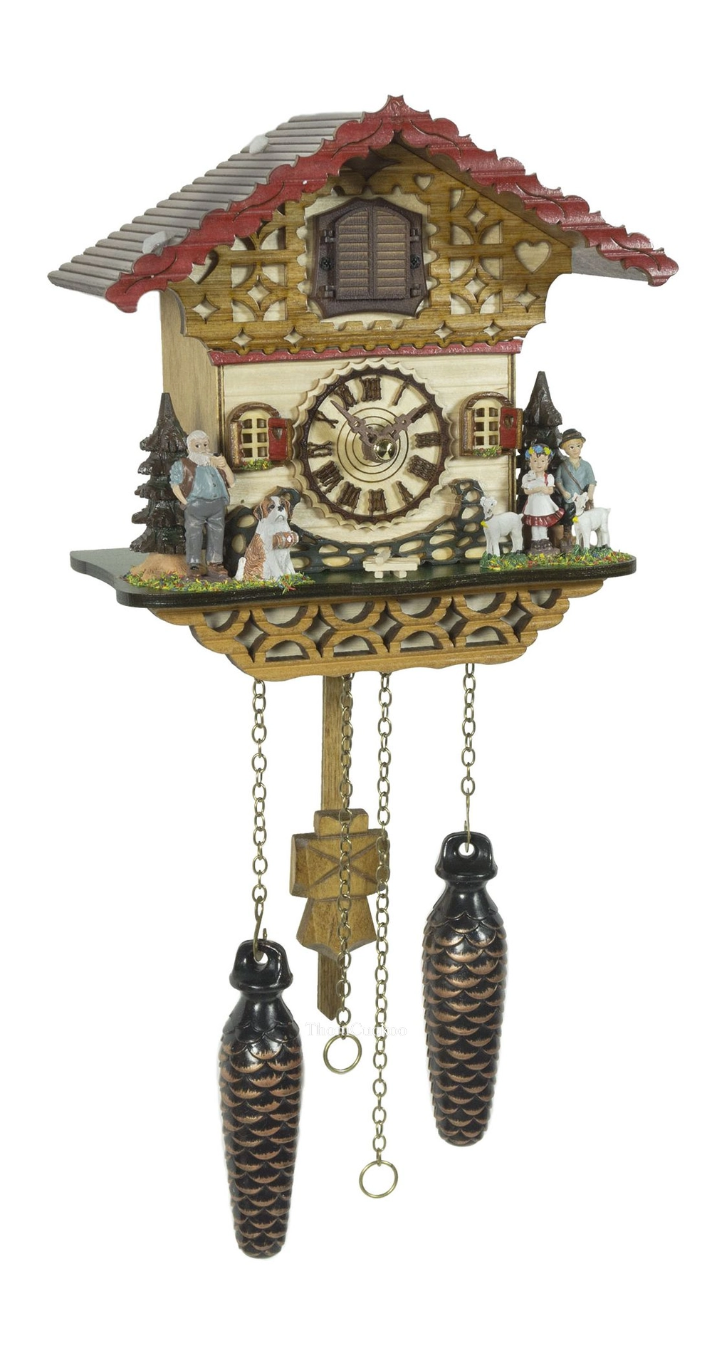 นาฬิกากุ๊กกูเยอรมัน Black Forest Germany ระบบ Quartz พร้อมเสียงดนตรี บ้าน Swiss Chalet รหัสสินค้า 0083