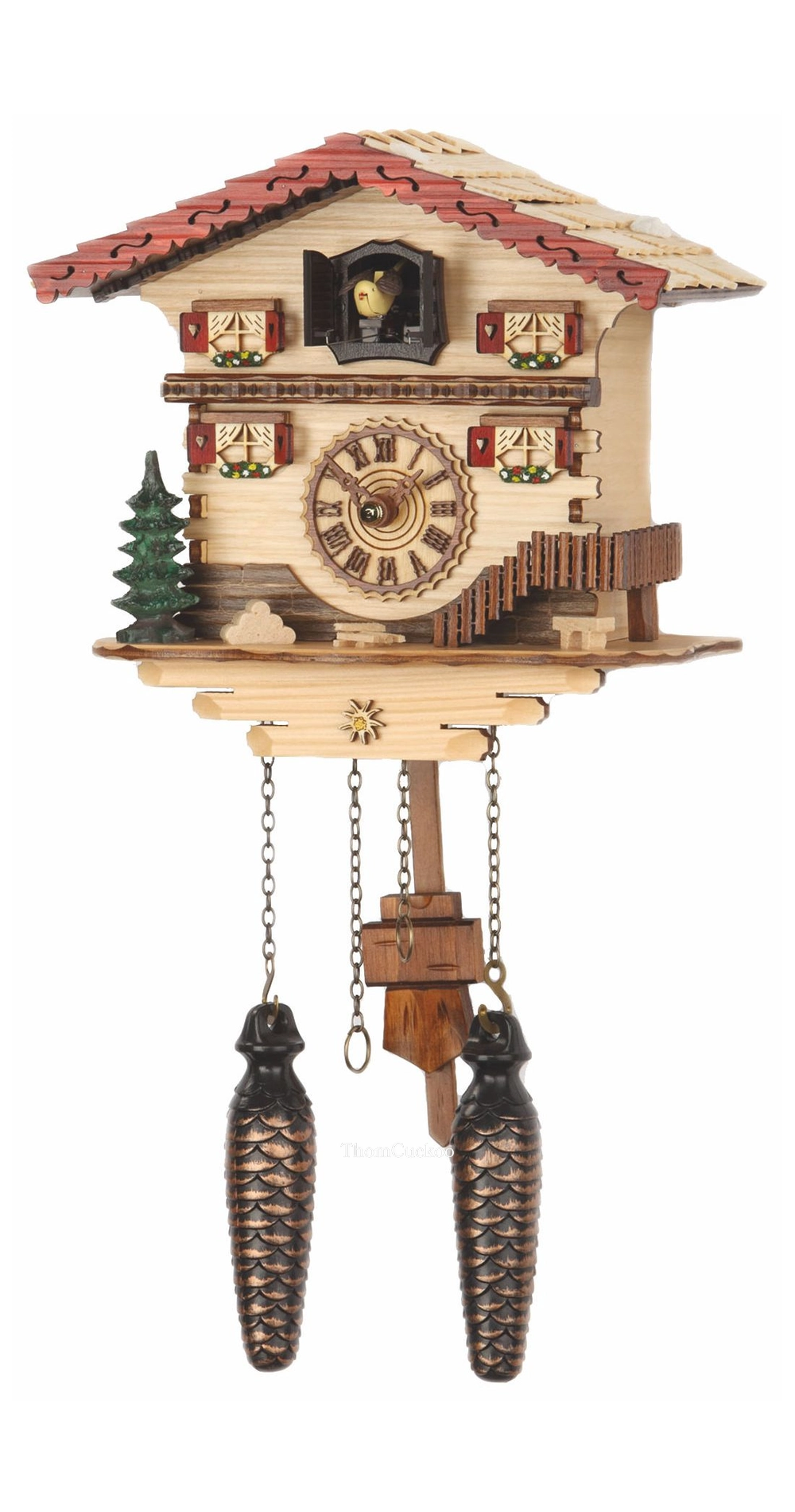 นาฬิกากุ๊กกูเยอรมัน Black Forest Germany ระบบ Quartz พร้อมเสียงดนตรี บ้าน Swiss Chalet รหัสสินค้า 0086