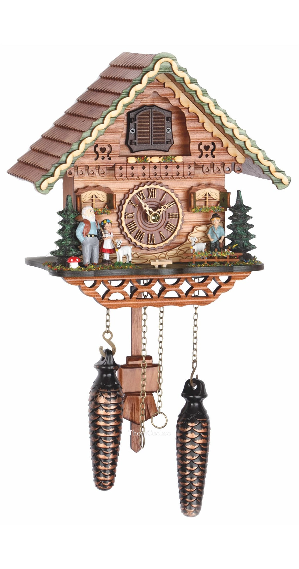 นาฬิกากุ๊กกูเยอรมัน Black Forest Germany ระบบ Quartz พร้อมเสียงดนตรี บ้าน Swiss Chalet รหัสสินค้า 0119
