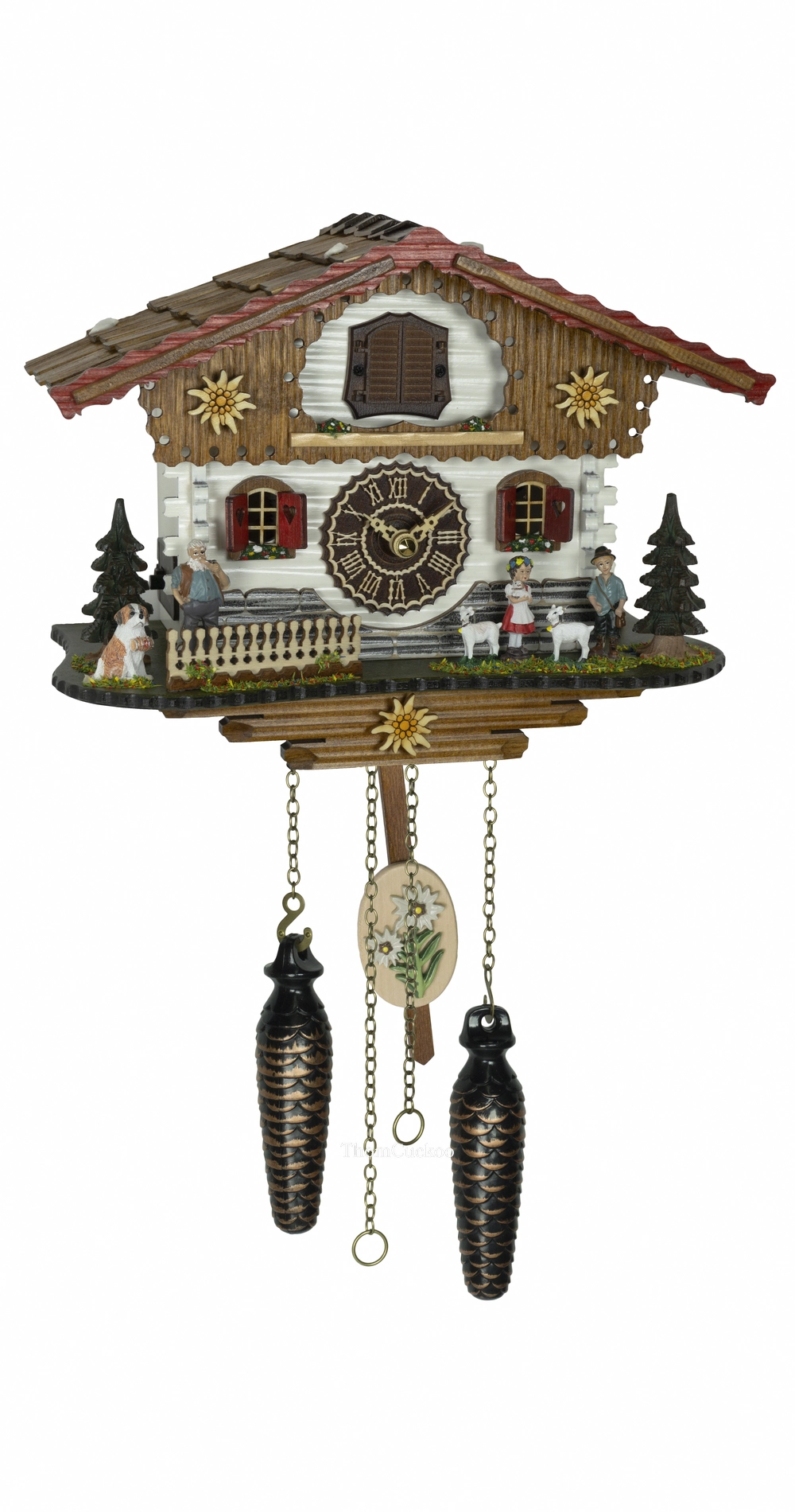 นาฬิกากุ๊กกูเยอรมัน Black Forest Germany ระบบ Quartz พร้อมเสียงดนตรี บ้าน Swiss Chalet รหัสสินค้า 0132
