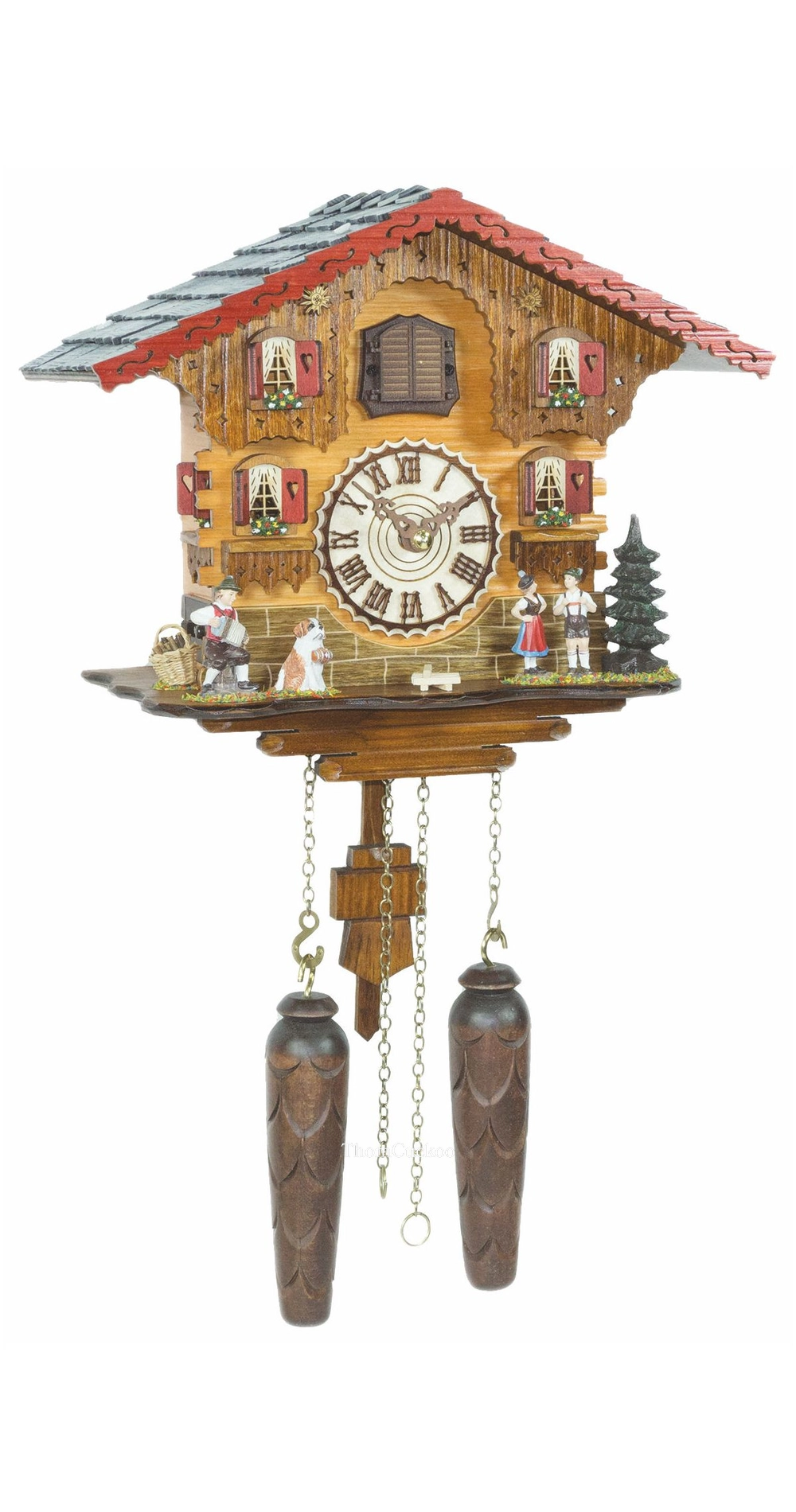 นาฬิกากุ๊กกูเยอรมัน Black Forest Germany ระบบ Quartz พร้อมเสียงดนตรี บ้าน Swiss Chalet รหัสสินค้า 0134