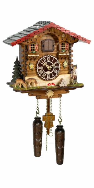 นาฬิกากุ๊กกูเยอรมัน Black Forest Germany ระบบ Quartz พร้อมเสียงดนตรี บ้าน Swiss Chalet รหัสสินค้า 0140