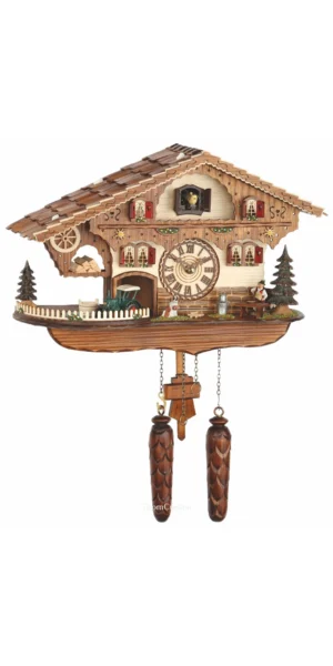 นาฬิกากุ๊กกูเยอรมัน Black Forest Germany ระบบ Quartz พร้อมเสียงดนตรี บ้าน Swiss Chalet รหัสสินค้า 0307