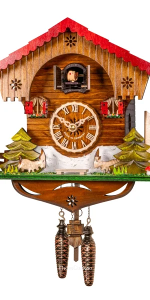 นาฬิกากุ๊กกูเยอรมัน Black Forest Germany ระบบ Quartz บ้าน Swiss Chalet รหัสสินค้า 0367