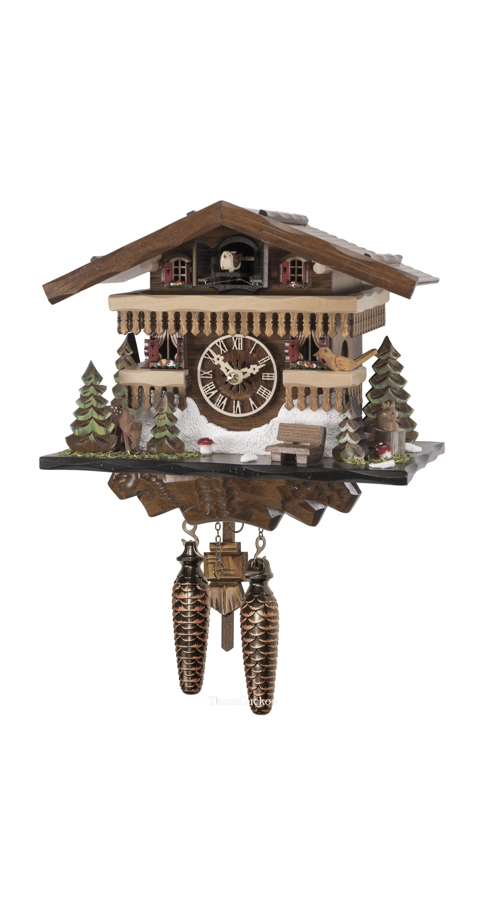 นาฬิกากุ๊กกูเยอรมัน Black Forest Germany ระบบ Quartz บ้าน Swiss Chalet รหัสสินค้า 0407